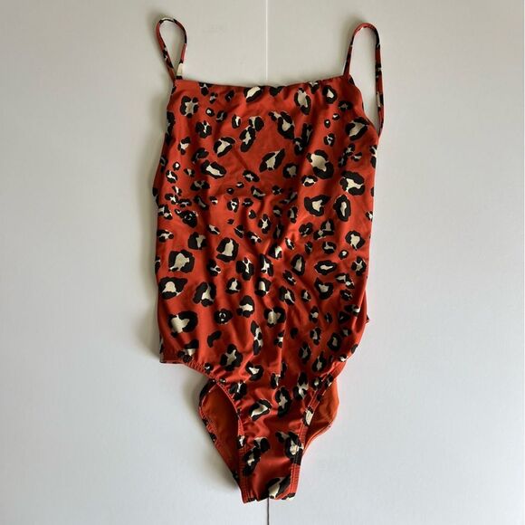 Anthropologie Square Neck One Piece Swimsuit Animal Print Small - Picture 3 of 10